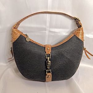 ERIC JAVITS BLACK & BROWN SHOULDER BAG